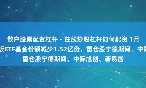 散户股票配资杠杆 - 在线炒股杠杆如何配资 1月29日天弘创业板ETF基金份额减少1.52亿份，重仓股宁德期间、中际旭创、新易盛