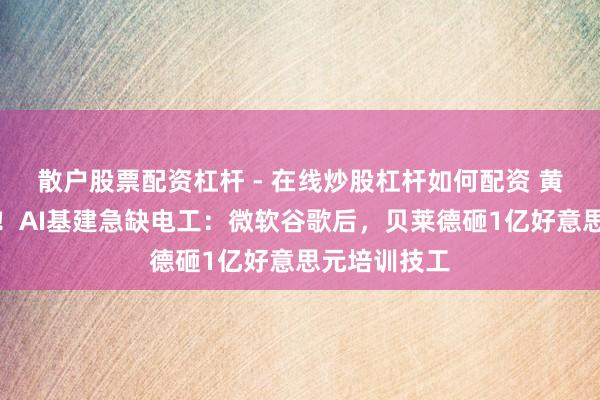散户股票配资杠杆 - 在线炒股杠杆如何配资 黄仁勋说对了！AI基建急缺电工：微软谷歌后，贝莱德砸1亿好意思元培训技工
